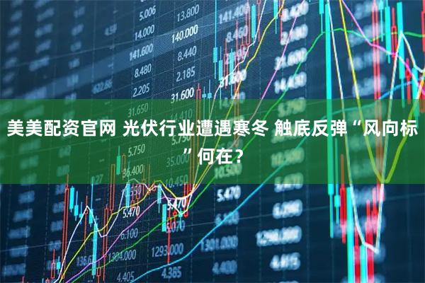 美美配资官网 光伏行业遭遇寒冬 触底反弹“风向标”何在？